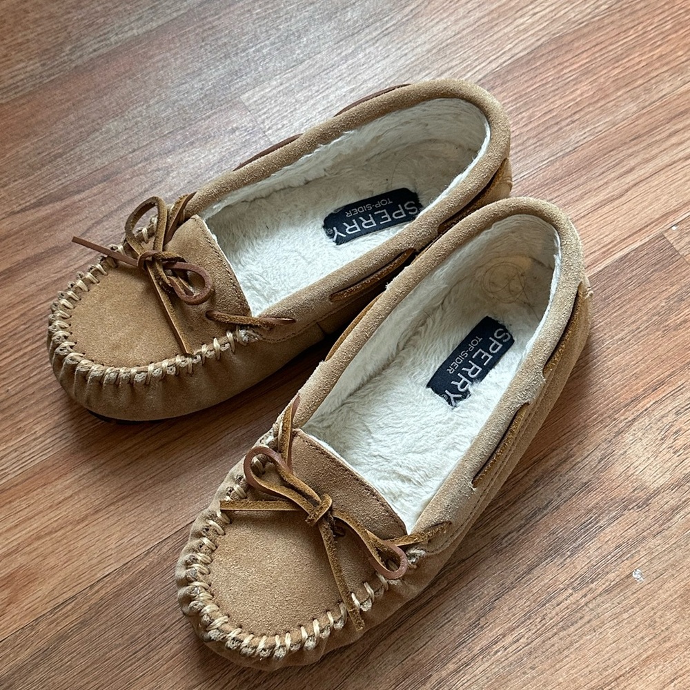 Sperry Light Brown Moccasin Slippers